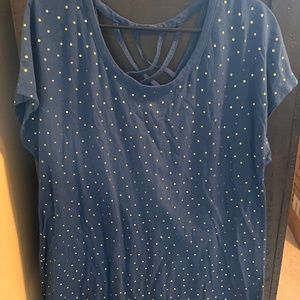Blue polka dot shirt